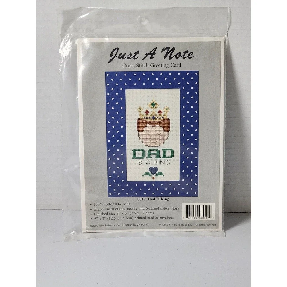 Dad Is A King Cross Stitch Greeting Card